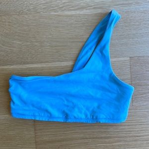 Small one shoulder blue alo bra